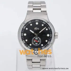 Lacoste Men’s Quartz Silver Stainless Steel Black Dial 42mm Watch 2010316