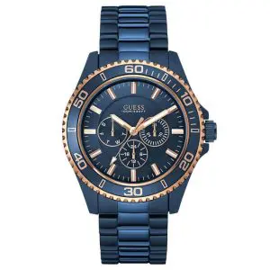 Guess Men’s Quartz Blue Stainless Steel Blue Dial 44mm Watch W0172G6 UAE DUBAI AJMAN SHARJAH ABU DHABI RAS AL KHAIMA UMM UL QUWAIN ALAIN FUJAIRAH