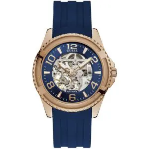 Guess Men’s Automatic Blue Silicone Strap Blue Dial 44mm Watch W1178G3 UAE DUBAI AJMAN SHARJAH ABU DHABI RAS AL KHAIMA UMM UL QUWAIN ALAIN FUJAIRAH
