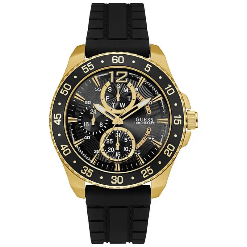 Guess Men’s Quartz Black Silicone Strap Black Dial 46mm Watch W0798G3 UAE DUBAI AJMAN SHARJAH ABU DHABI RAS AL KHAIMA UMM UL QUWAIN ALAIN FUJAIRAH