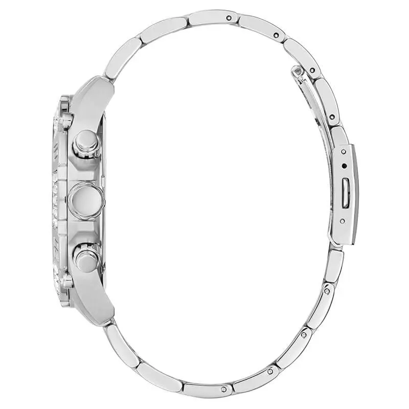 Guess Men’s Quartz Silver Stainless Steel Black Dial 46mm Watch GW0390G1 UAE DUBAI AJMAN SHARJAH ABU DHABI RAS AL KHAIMA UMM UL QUWAIN ALAIN FUJAIRAH