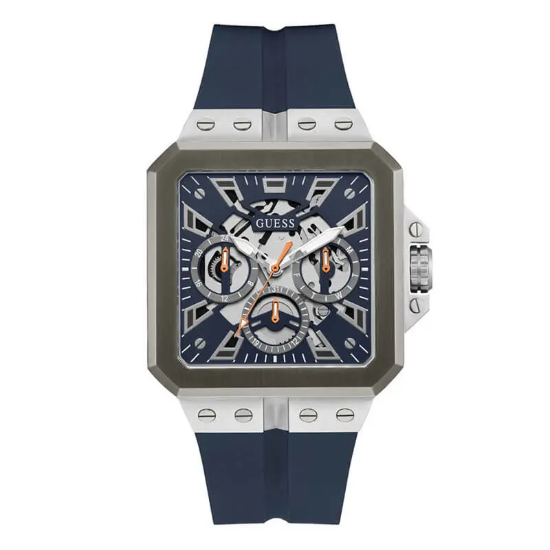 Guess Men’s Quartz Navy Blue Silicone Strap Navy Blue Dial 42mm Watch GW0637G1 UAE DUBAI AJMAN SHARJAH ABU DHABI RAS AL KHAIMA UMM UL QUWAIN ALAIN FUJAIRAH
