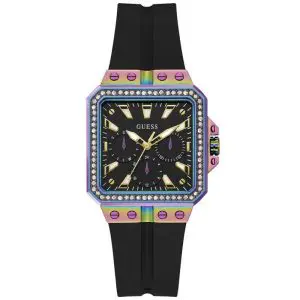 Guess Women’s Quartz Black Silicone Strap Black Dial 34mm Watch GW0618L3 UAE DUBAI AJMAN SHARJAH ABU DHABI RAS AL KHAIMA UMM UL QUWAIN ALAIN FUJAIRAH