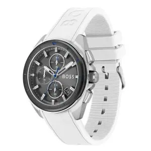 Hugo Boss Men’s Quartz White Silicone Strap Grey Dial 44mm Watch 1513948 UAE DUBAI AJMAN SHARJAH ABU DHABI RAS AL KHAIMA UMM UL QUWAIN ALAIN FUJAIRAH