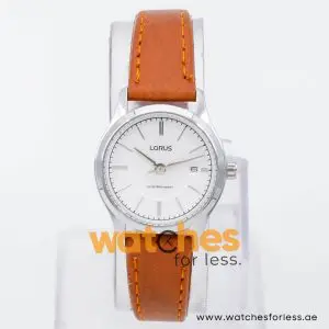 Lorus by Seiko Women’s Quartz Brown Leather Strap Silver Dial 27mm Watch RH785AX9