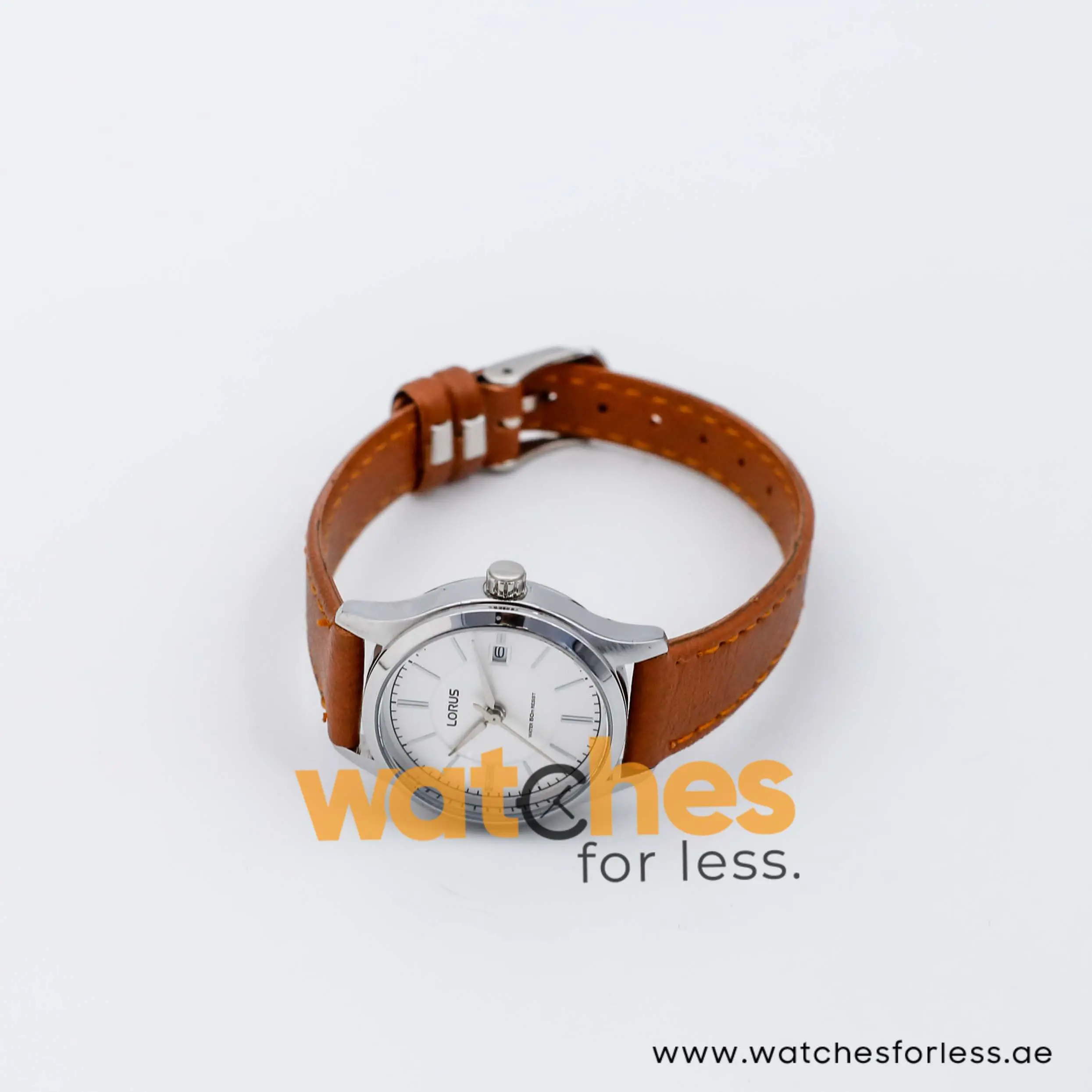 Lorus by Seiko Women’s Quartz Brown Leather Strap Silver Dial 27mm Watch RH785AX9