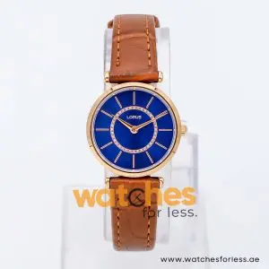 Lorus by Seiko Women’s Quartz Brown Leather Strap Blue Dial 28mm Watch RRW14FX9