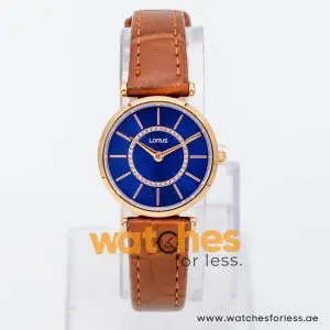 Lorus by Seiko Women’s Quartz Brown Leather Strap Blue Dial 28mm Watch RRW14FX9