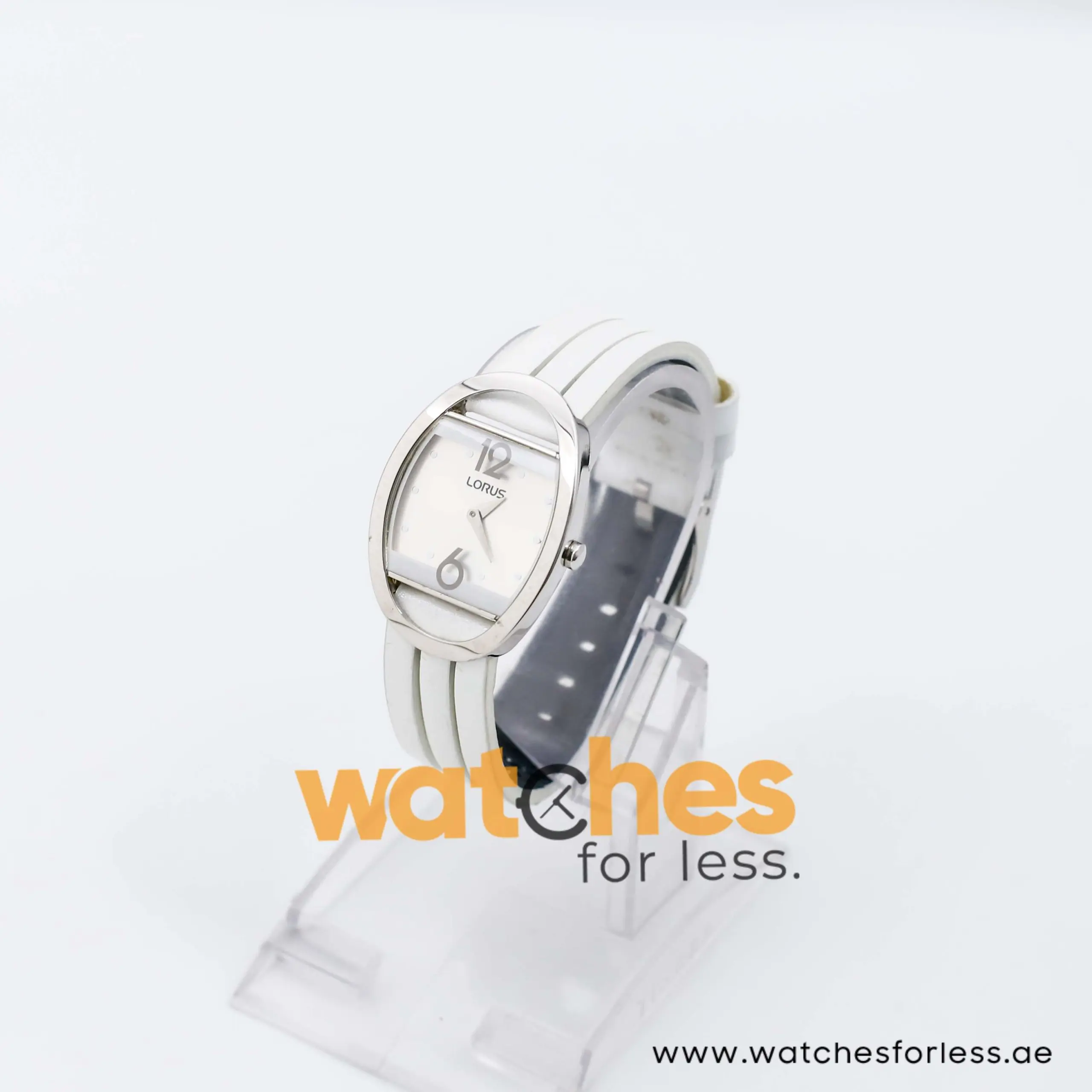 Lorus by Seiko Women’s Quartz White Leather Strap Silver Sunray Dial 27mm Watch RRW13CX9