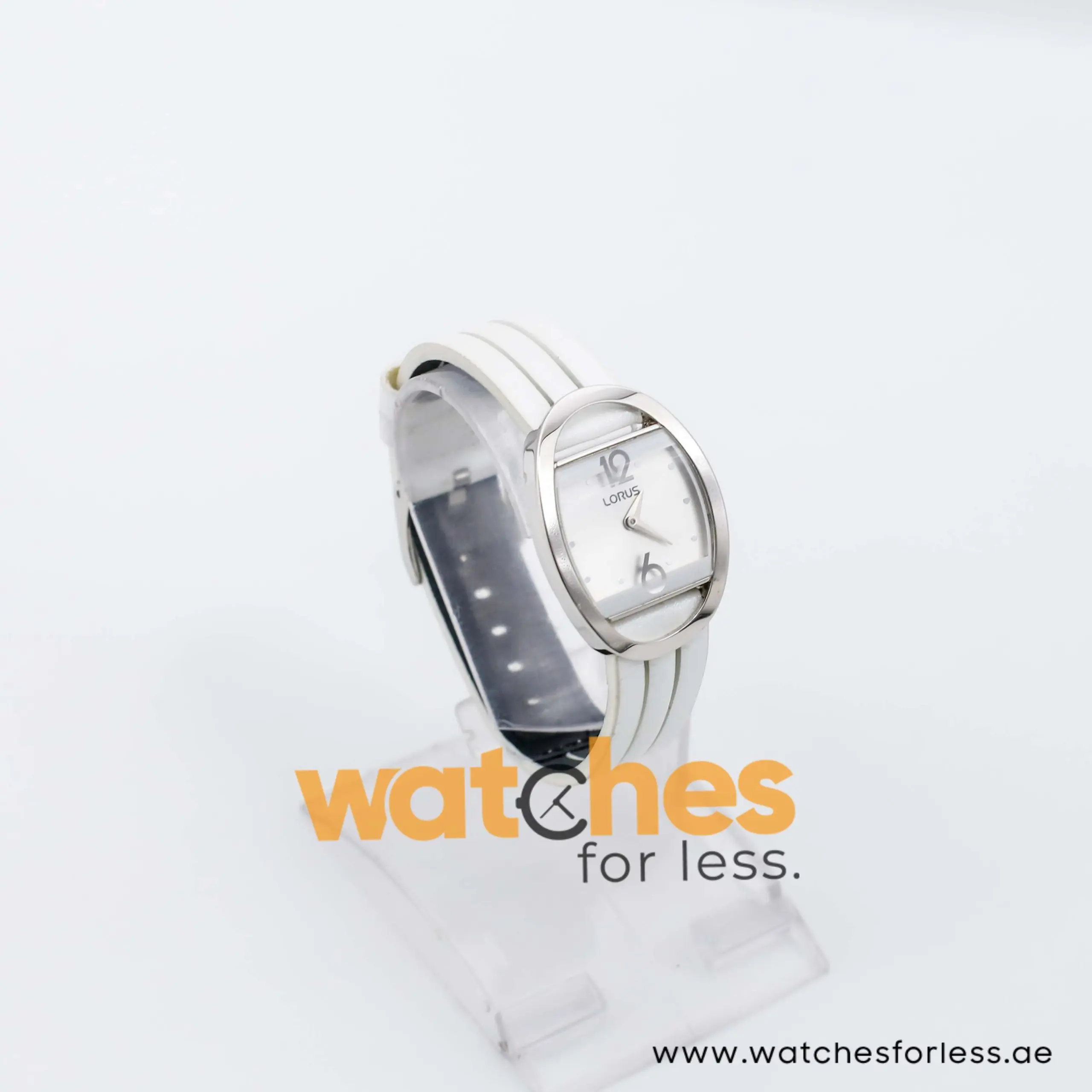Lorus by Seiko Women’s Quartz White Leather Strap Silver Sunray Dial 27mm Watch RRW13CX9