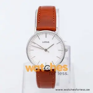 Lorus by Seiko Women’s Quartz Brown Leather Strap White Dial 32mm Watch RH887BX9