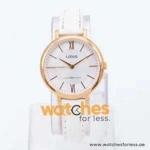 Lorus by Seiko Women’s Quartz White Leather Strap Silver Dial 32mm Watch RG264LX7