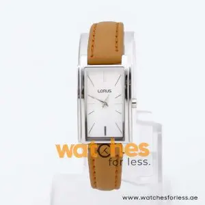 Lorus by Seiko Women’s Quartz Camel Brown Leather Strap Silver Dial 20mm Watch RRW07EX9