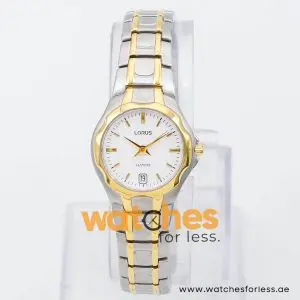 Lorus by Seiko Women’s Quartz Two-Tone Stainless Steel White Dial 25mm Watch VX82X468