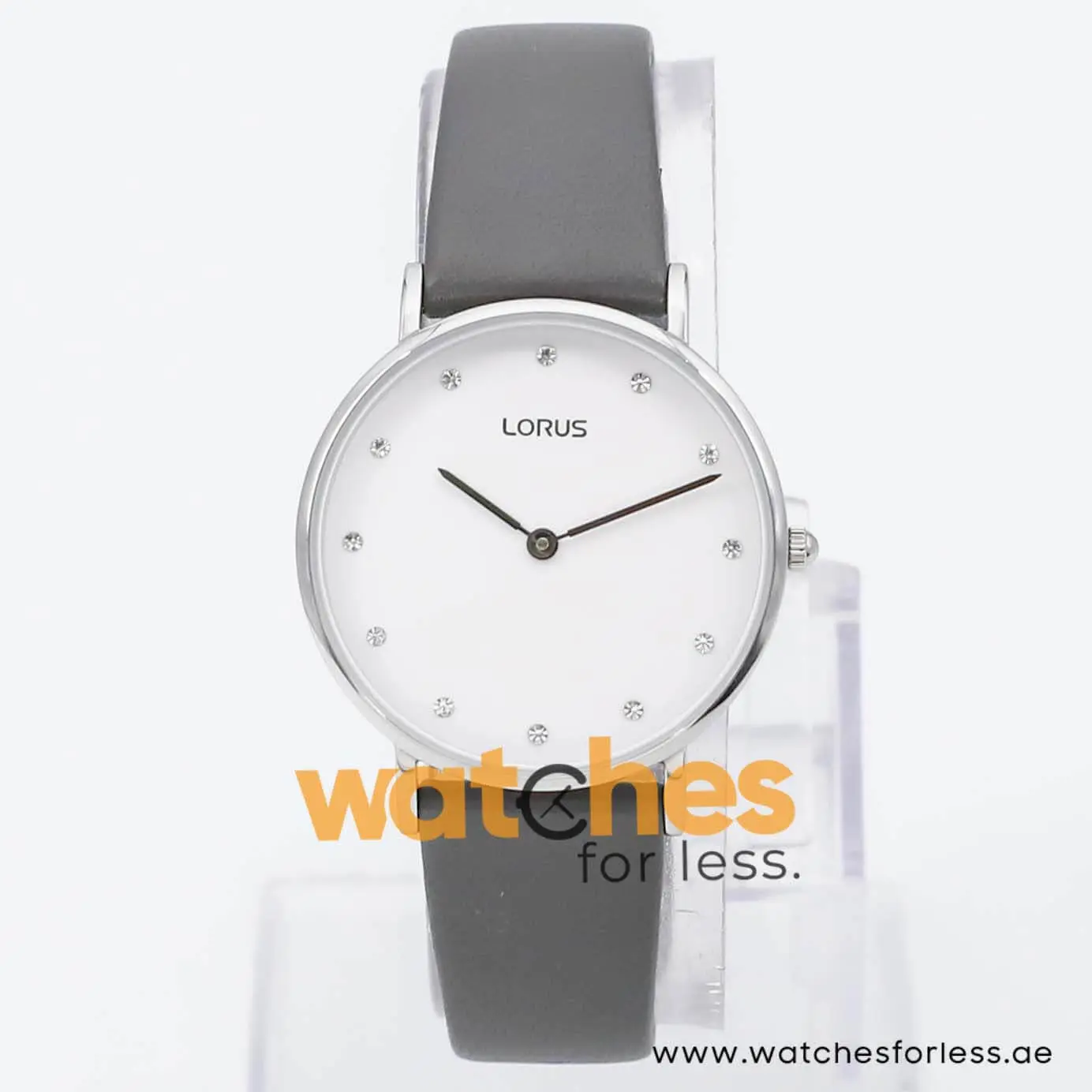 Lorus by Seiko Women’s Quartz Grey Leather Strap White Dial 32mm Watch RM201AX9