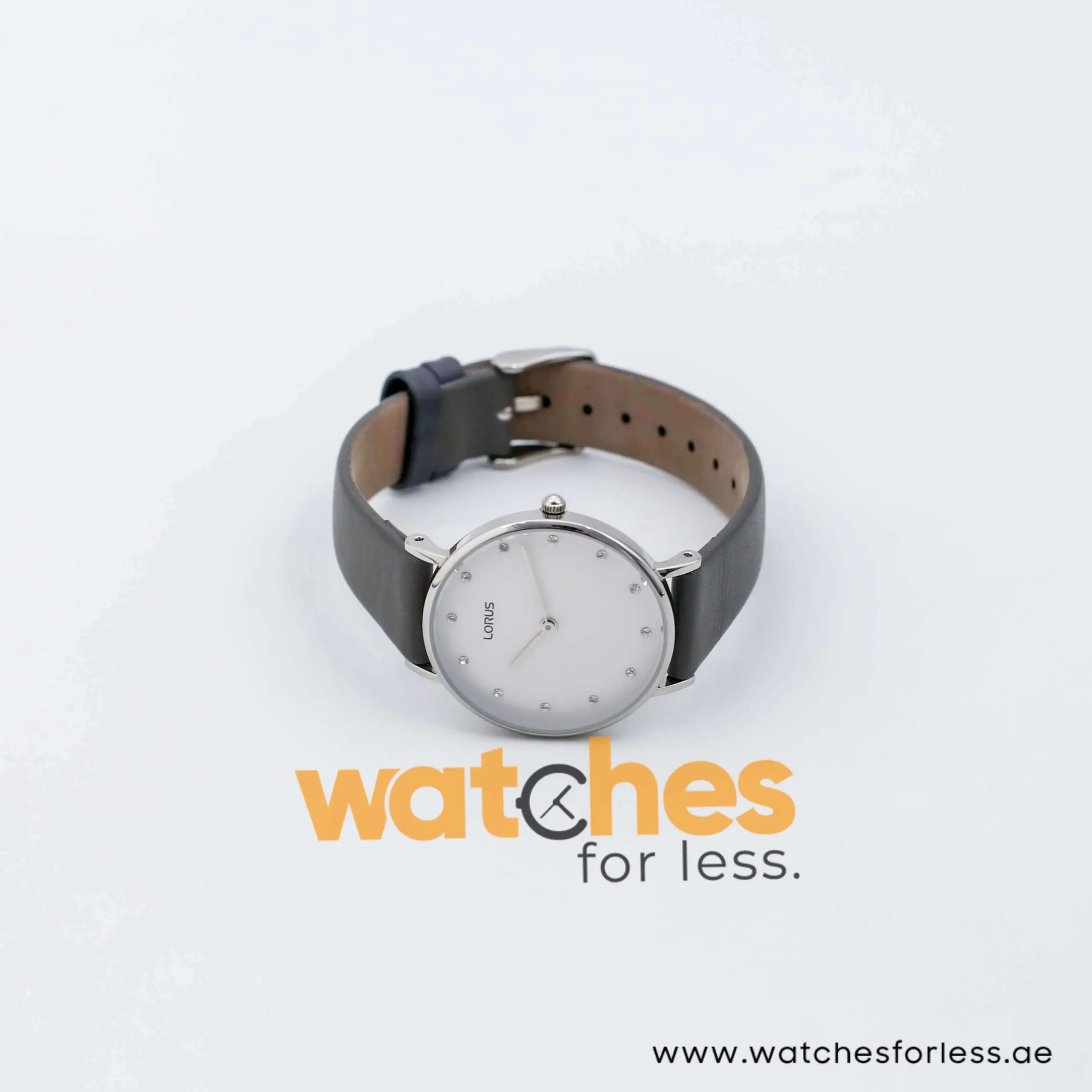 Lorus by Seiko Women’s Quartz Grey Leather Strap White Dial 32mm Watch RM201AX9 UAE DUBAI AJMAN SHARJAH ABU DHABI RAS AL KHAIMA UMM UL QUWAIN ALAIN FUJAIRAH