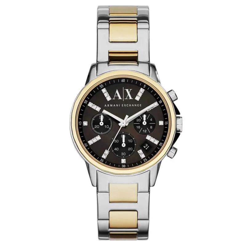 Armani Exchange Women’s Quartz Two Tone Stainless Steel Black Dial 36mm Watch AX4329 UAE DUBAI AJMAN SHARJAH ABU DHABI RAS AL KHAIMA UMM UL QUWAIN ALAIN FUJAIRAH
