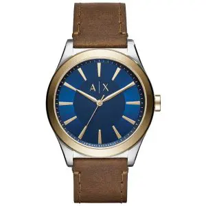 Armani Exchange Men’s Quartz Brown Leather Strap Blue Dial 44mm Watch AX2334 UAE DUBAI AJMAN SHARJAH ABU DHABI RAS AL KHAIMA UMM UL QUWAIN ALAIN FUJAIRAH