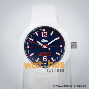 Lacoste Men’s Quartz White Silicone Strap Navy Blue Dial 44mm Watch 2010702 UAE DUBAI AJMAN SHARJAH ABU DHABI RAS AL KHAIMA UMM UL QUWAIN ALAIN FUJAIRAH