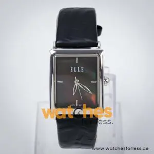 Elle Women’s Quartz Black Leather Strap Black Mother Of Pearl Dial 26mm Watch EL20026S03C UAE DUBAI AJMAN SHARJAH ABU DHABI RAS AL KHAIMA UMM UL QUWAIN ALAIN FUJAIRAH