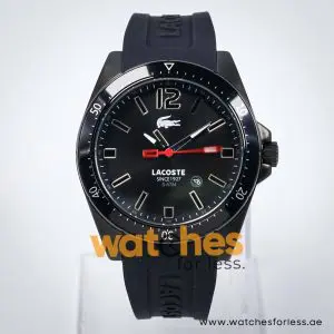 Lacoste Men’s Quartz Black Silicone Strap Black Dial 43mm Watch 2010662