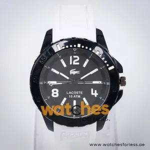 Lacoste Men’s Quartz White Silicone Strap Black Dial 46mm Watch 2010713 UAE DUBAI AJMAN SHARJAH ABU DHABI RAS AL KHAIMA UMM UL QUWAIN ALAIN FUJAIRAH