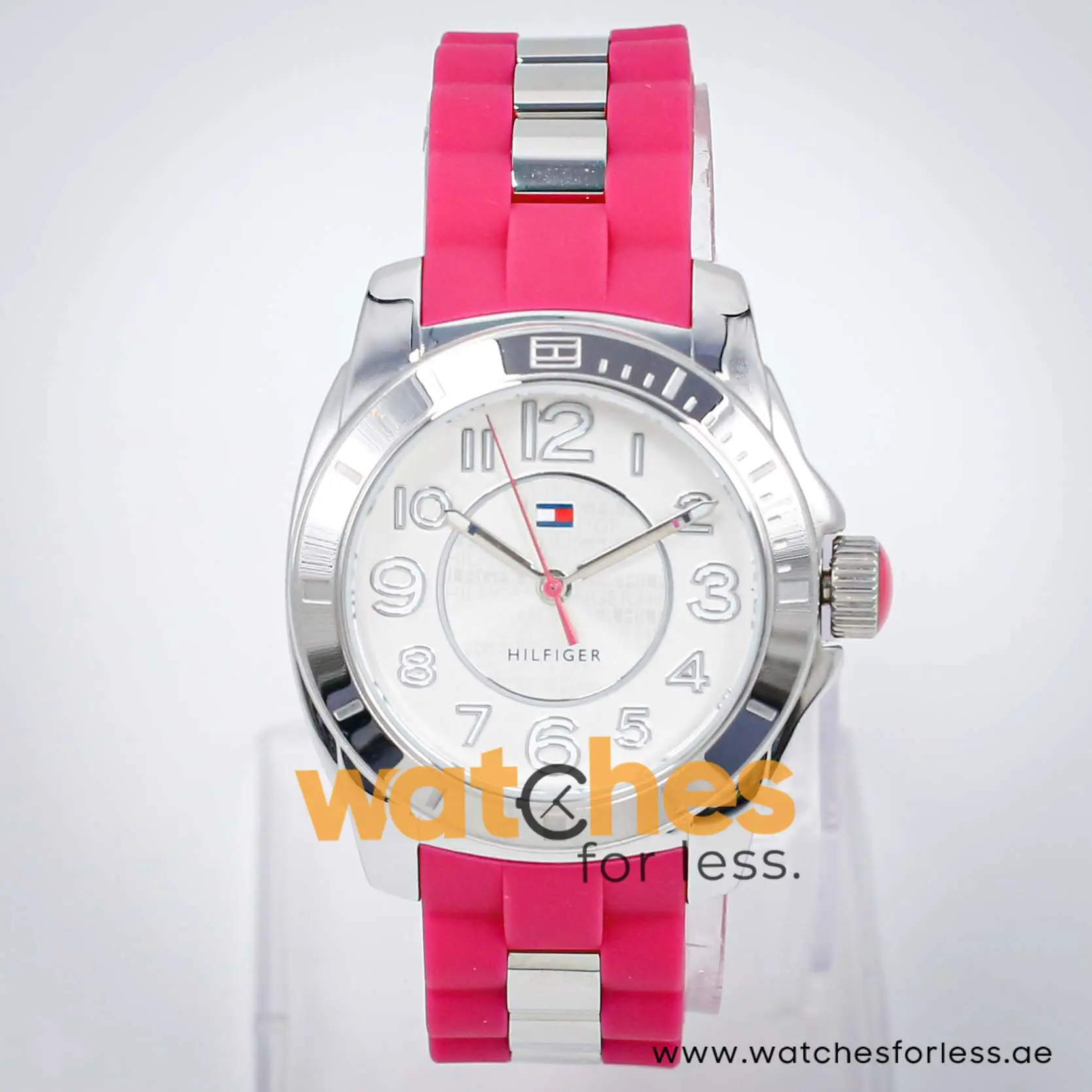 Tommy Hilfiger Women’s Quartz Pink Silicone Strap Silver Sunray Dial 36mm Watch 1781308