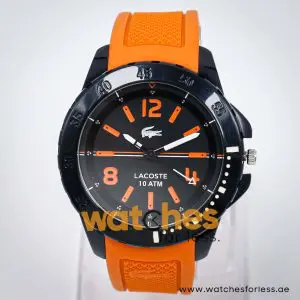 Lacoste Men’s Quartz Orange Silicone Strap Black Dial 46mm Watch 2010714 UAE DUBAI AJMAN SHARJAH ABU DHABI RAS AL KHAIMA UMM UL QUWAIN ALAIN FUJAIRAH