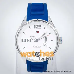 Tommy Hilfiger Men’s Quartz Blue Silicone Strap White Dial 46mm Watch 1790802 UAE DUBAI AJMAN SHARJAH ABU DHABI RAS AL KHAIMA UMM UL QUWAIN ALAIN FUJAIRAH