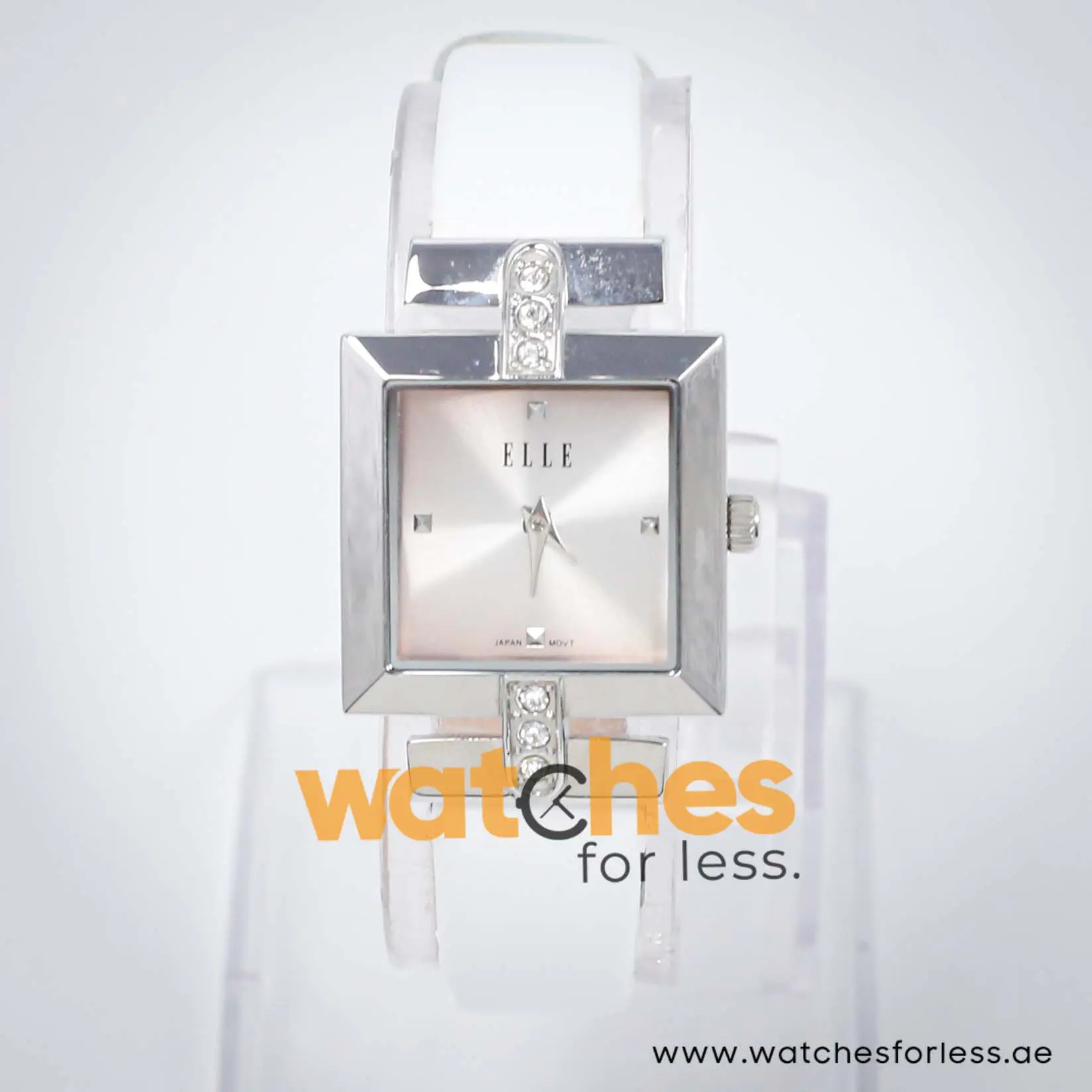 Elle Women’s Quartz White Leather Strap Silver Dial 25mm Watch EL20028S05C UAE DUBAI AJMAN SHARJAH ABU DHABI RAS AL KHAIMA UMM UL QUWAIN ALAIN FUJAIRAH