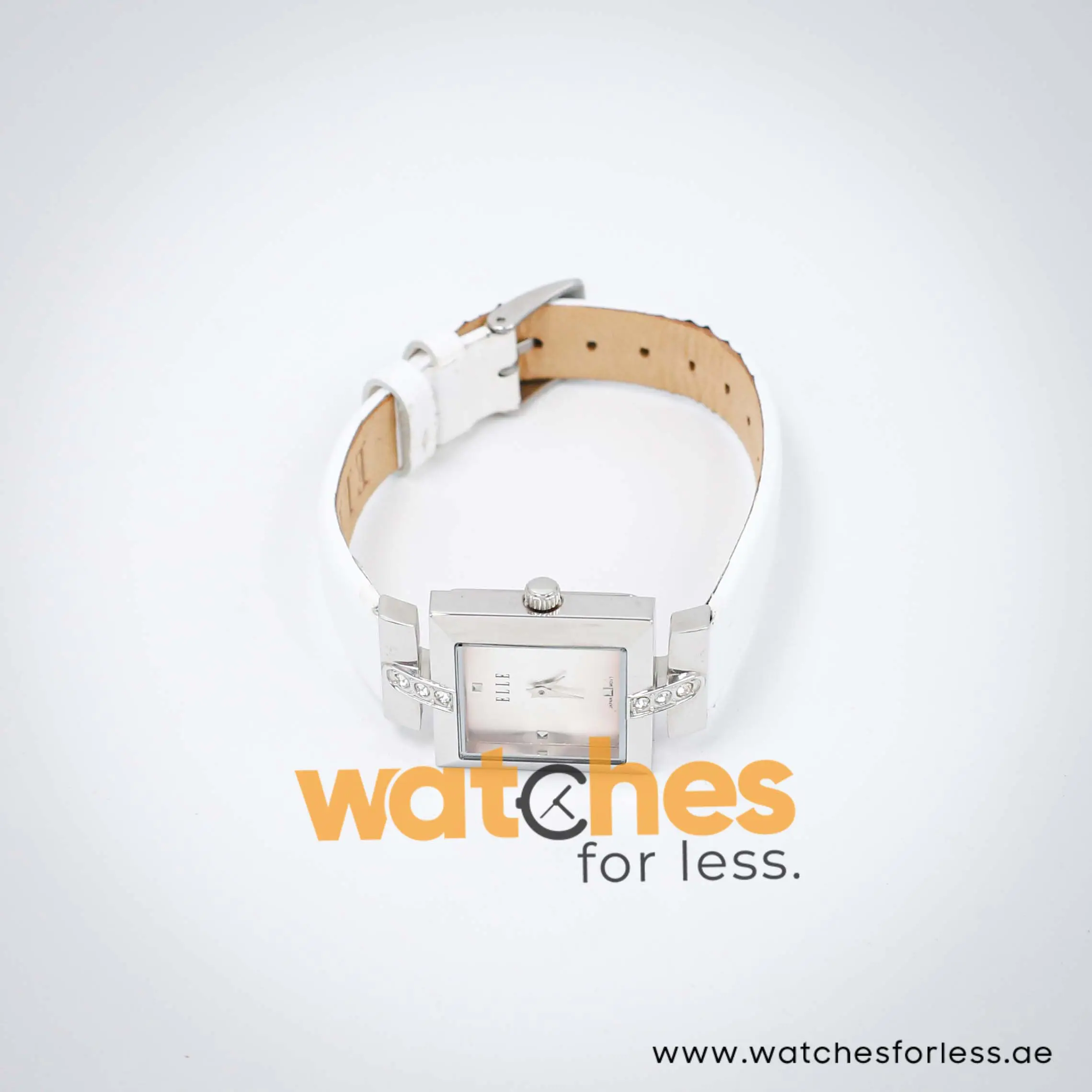 Elle Women’s Quartz White Leather Strap Silver Dial 25mm Watch EL20028S05C UAE DUBAI AJMAN SHARJAH ABU DHABI RAS AL KHAIMA UMM UL QUWAIN ALAIN FUJAIRAH