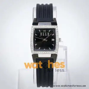 Elle Women’s Quartz Black Silicone Strap Black Dial 23mm Watch EL20039P02N UAE DUBAI AJMAN SHARJAH ABU DHABI RAS AL KHAIMA UMM UL QUWAIN ALAIN FUJAIRAH