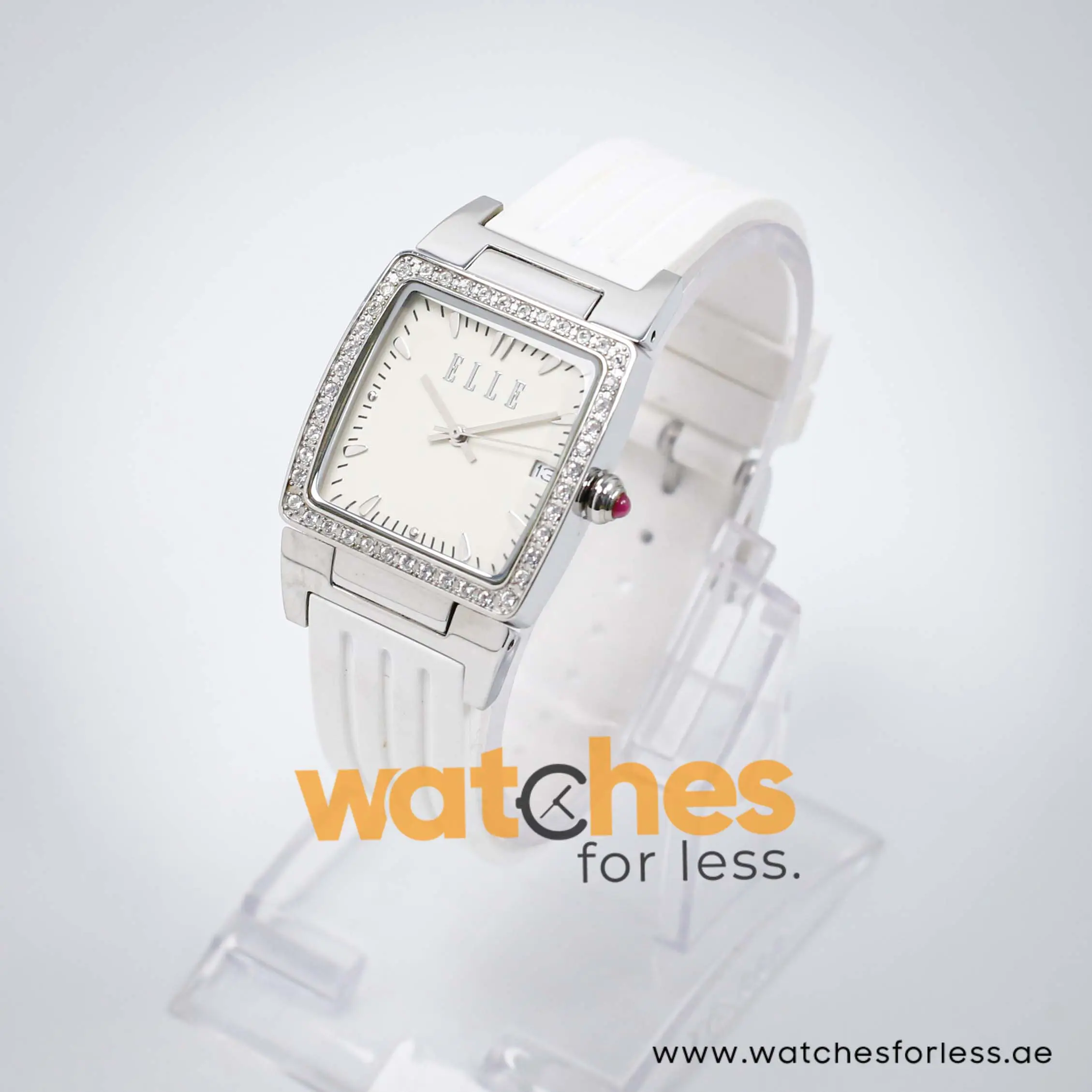 Elle Women’s Quartz White Silicone Strap Off-White Dial 29mm Watch EL20118P01N UAE DUBAI AJMAN SHARJAH ABU DHABI RAS AL KHAIMA UMM UL QUWAIN ALAIN FUJAIRAH