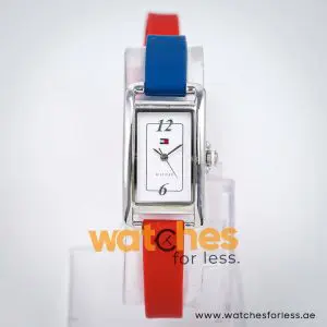 Tommy Hilfiger Women’s Quartz Red & Blue Silicone Strap White Dial 20mm Watch 1781226