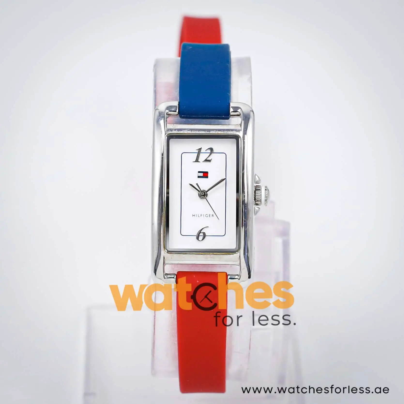 Tommy Hilfiger Women’s Quartz Red & Blue Silicone Strap White Dial 20mm Watch 1781226
