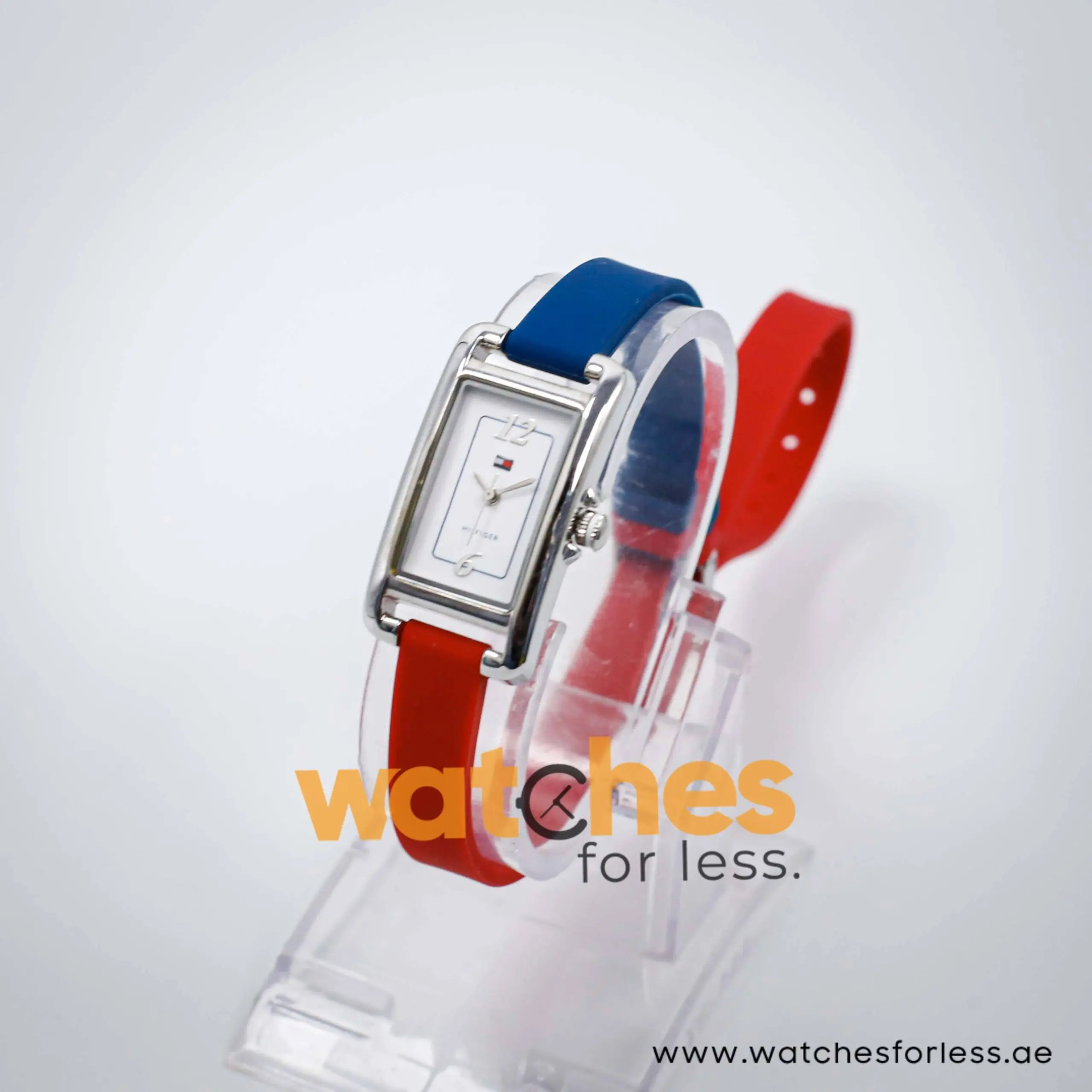 Tommy Hilfiger Women’s Quartz Red & Blue Silicone Strap White Dial 20mm Watch 1781226