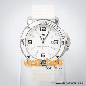 Tommy Hilfiger Men’s Quartz White Silicone Strap White Dial 43mm Watch 1790822