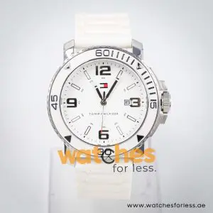 Tommy Hilfiger Men’s Quartz White Silicone Strap White Dial 43mm Watch 1790822