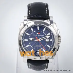 Tommy Hilfiger Men’s Quartz Black Leather Strap Blue Dial 40mm Watch 1790544 UAE DUBAI AJMAN SHARJAH ABU DHABI RAS AL KHAIMA UMM UL QUWAIN ALAIN FUJAIRAH