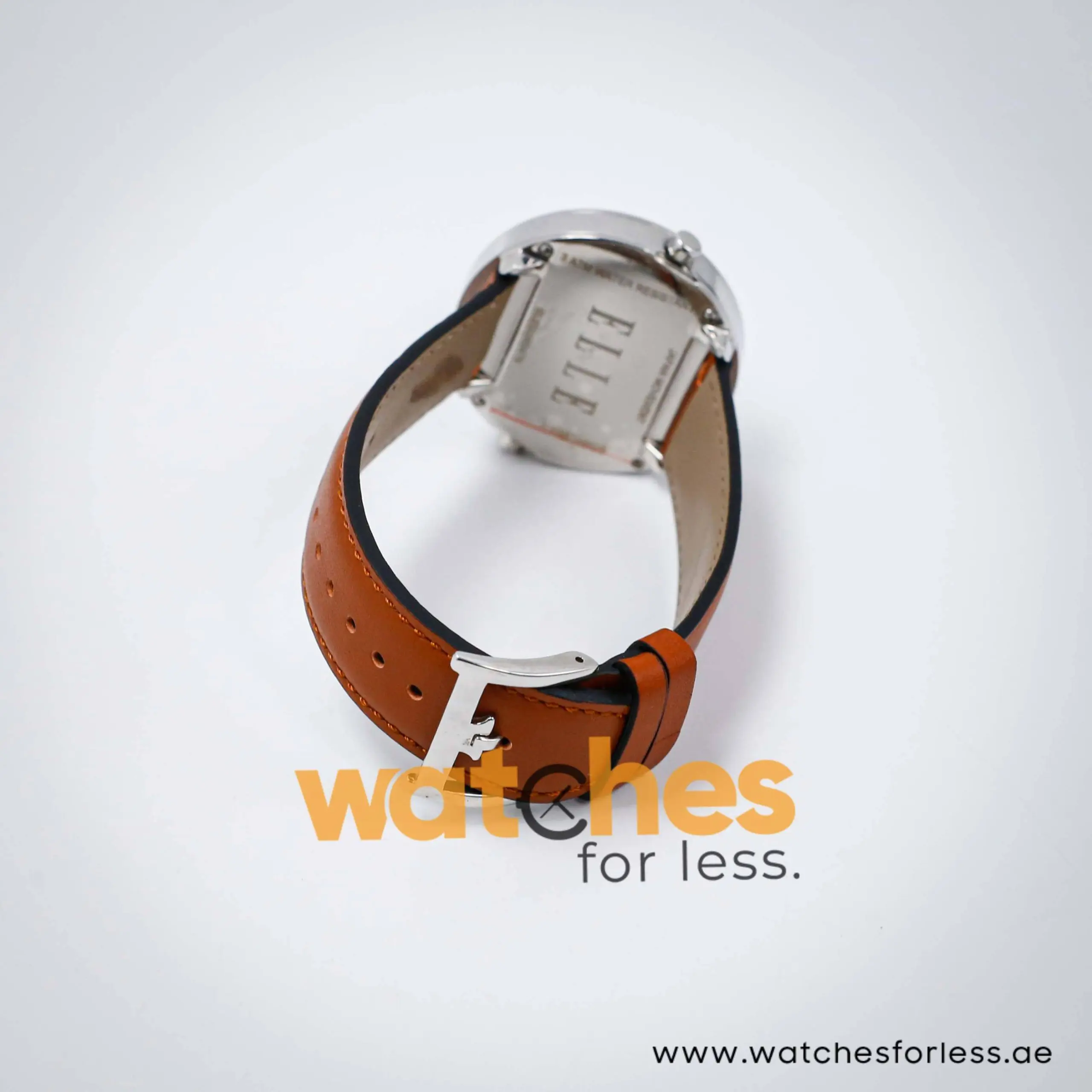 Elle Women’s Quartz Brown Leather Strap Gold Dial 41mm Dual Time Watch EL20038S47N UAE DUBAI AJMAN SHARJAH ABU DHABI RAS AL KHAIMA UMM UL QUWAIN ALAIN FUJAIRAH