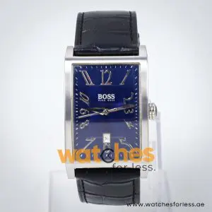 Hugo Boss Men’s Quartz Black Leather Strap Blue Dial 30mm Watch 1512162