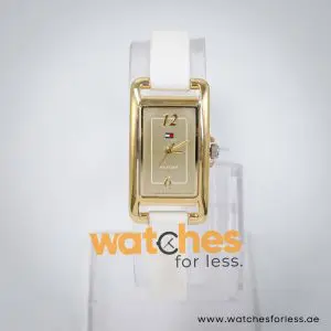 Tommy Hilfiger Women’s Quartz White Silicone Strap Gold Dial 20mm Watch 1781222 UAE DUBAI AJMAN SHARJAH ABU DHABI RAS AL KHAIMA UMM UL QUWAIN ALAIN FUJAIRAH