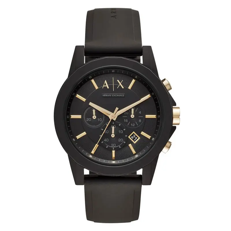 Armani Exchange Men’s Quartz Black Silicone Strap Black Dial 44mm Watch AX7105 UAE DUBAI AJMAN SHARJAH ABU DHABI RAS AL KHAIMA UMM UL QUWAIN ALAIN FUJAIRAH