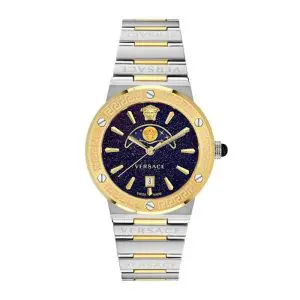 Versace Women’s Quartz Swiss Made Two Tone Stainless Steel Blue Dial 38mm Watch VE7G00223 UAE DUBAI AJMAN SHARJAH ABU DHABI RAS AL KHAIMA UMM UL QUWAIN ALAIN FUJAIRAH