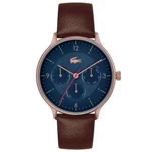 Lacoste Men’s Quartz Brown Leather Strap Blue Dial 42mm Watch 2011141 UAE DUBAI AJMAN SHARJAH ABU DHABI RAS AL KHAIMA UMM UL QUWAIN ALAIN FUJAIRAH