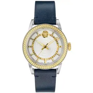 Versace Men’s Quartz Swiss Made Blue Leather Strap Silver Dial 41mm Watch VEPO00120 UAE DUBAI AJMAN SHARJAH ABU DHABI RAS AL KHAIMA UMM UL QUWAIN ALAIN FUJAIRAH