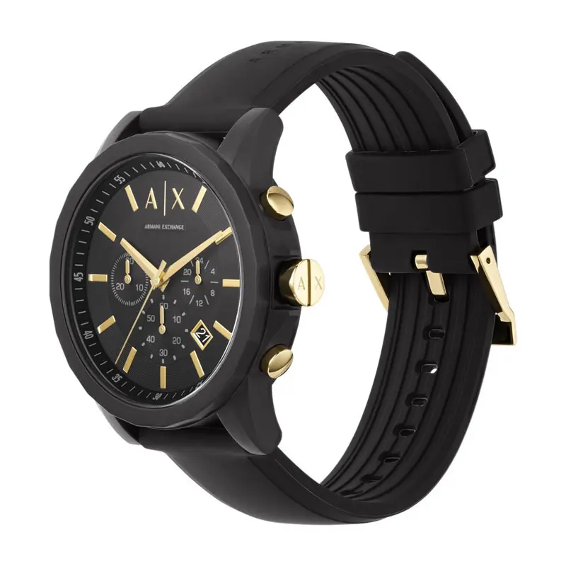 Armani Exchange Men’s Quartz Black Silicone Strap Black Dial 44mm Watch AX7105 UAE DUBAI AJMAN SHARJAH ABU DHABI RAS AL KHAIMA UMM UL QUWAIN ALAIN FUJAIRAH