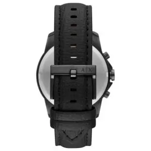 Armani Exchange Men’s Quartz Black Leather Strap Grey Dial 44mm Watch AX1724