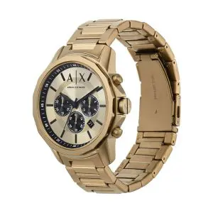 Armani Exchange Men’s Quartz Bronze Gold Stainless Steel Beige Dial 44mm Watch AX1739