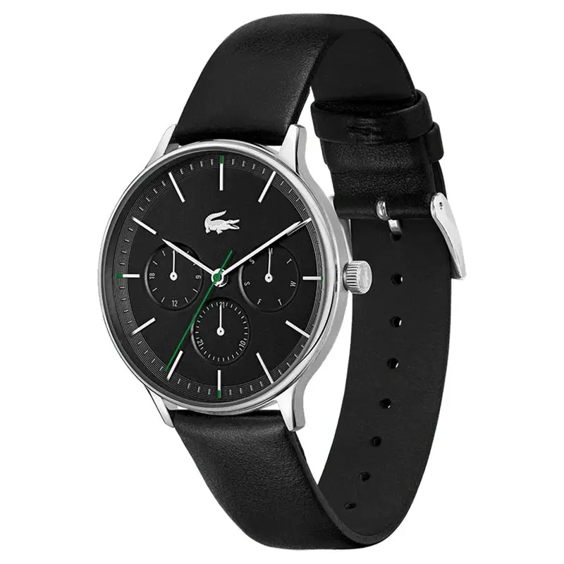 Lacoste Men’s Quartz Black Leather Strap Black Dial 42mm Watch 2011226 UAE DUBAI AJMAN SHARJAH ABU DHABI RAS AL KHAIMA UMM UL QUWAIN ALAIN FUJAIRAH